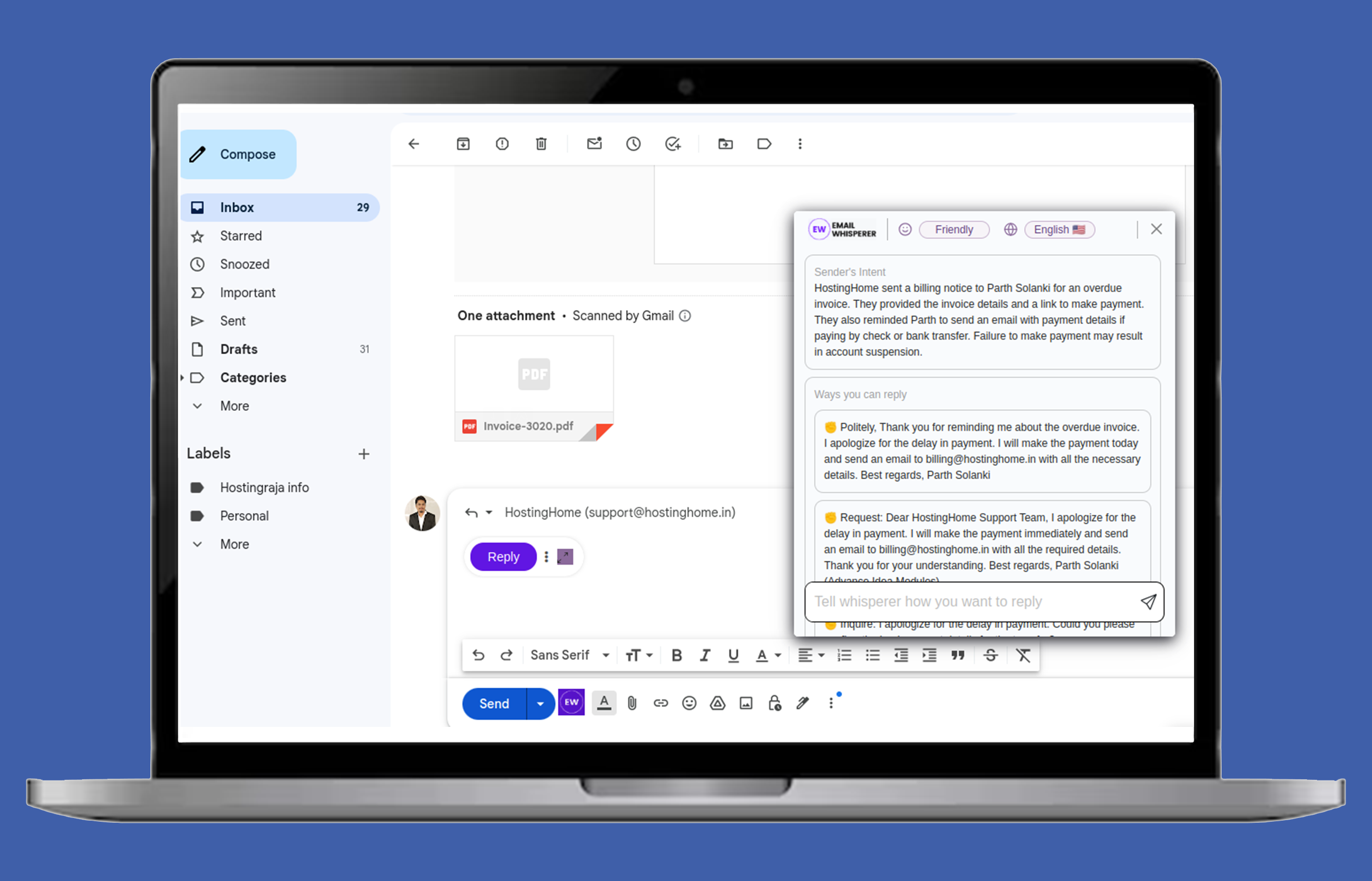 AI Email Extension - Extension Popup