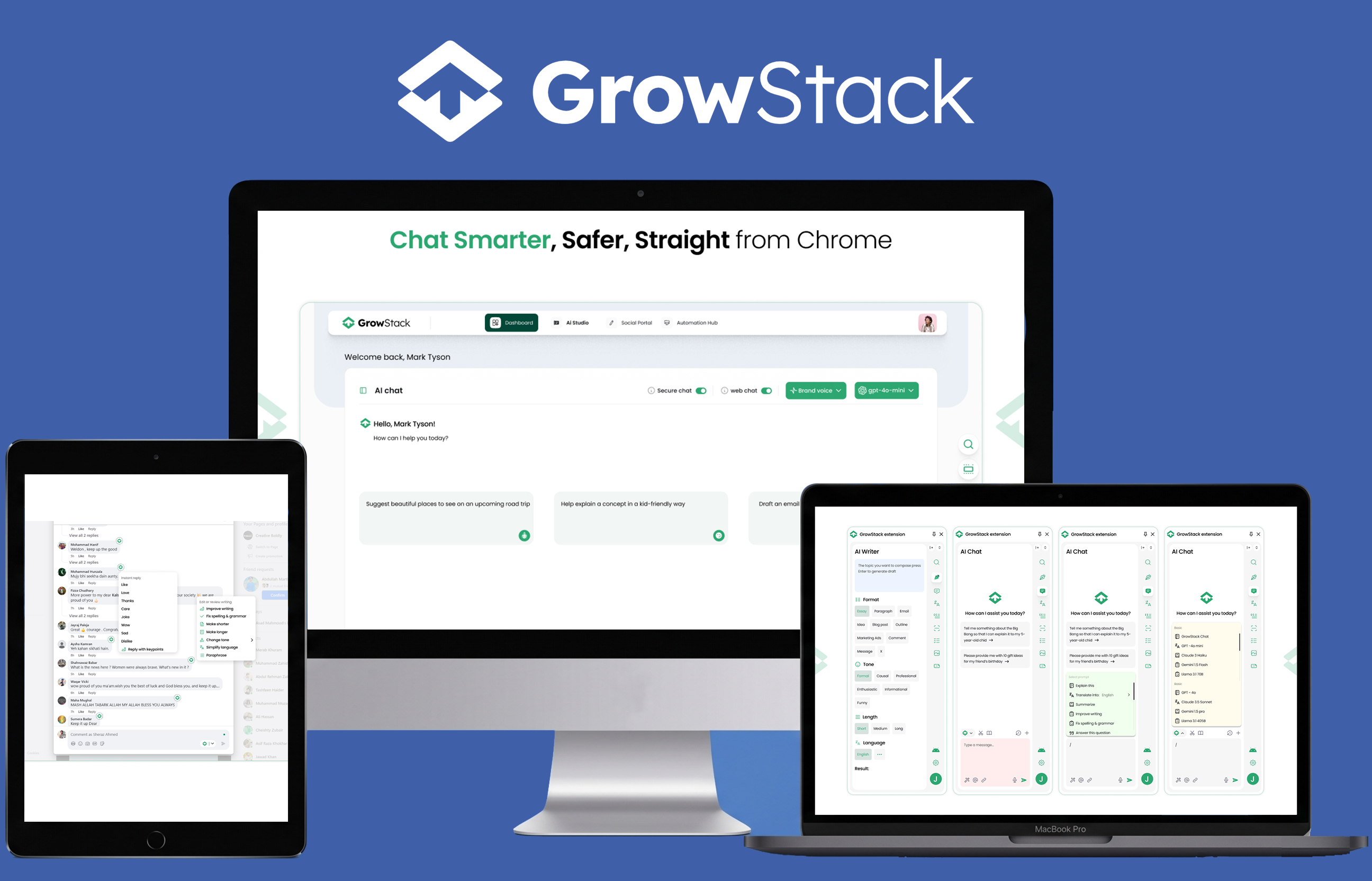Growstack Chrome Extension Mockup