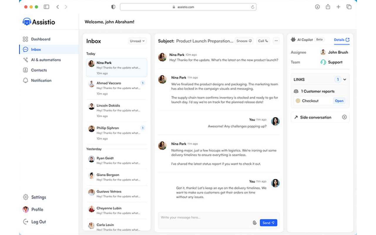 Customer Support Dashboard