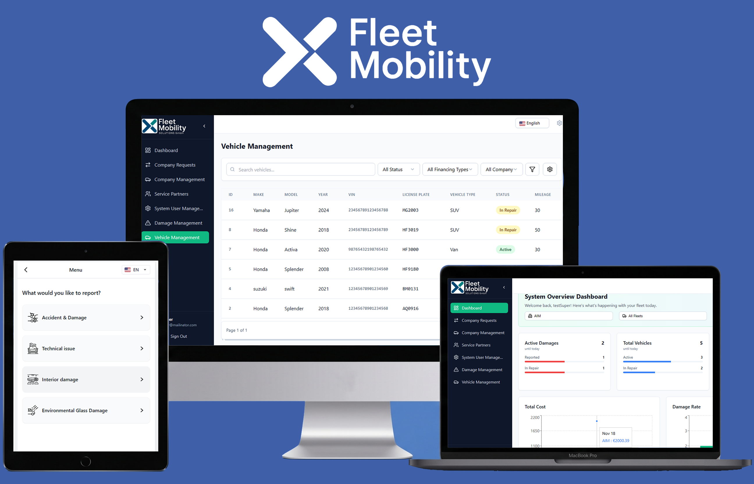 Fleet Damage Management Mockup