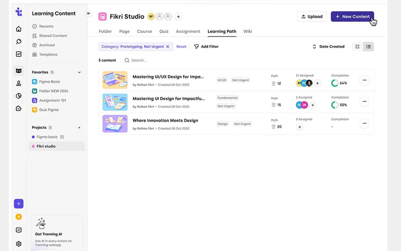 Course Creation Interface
