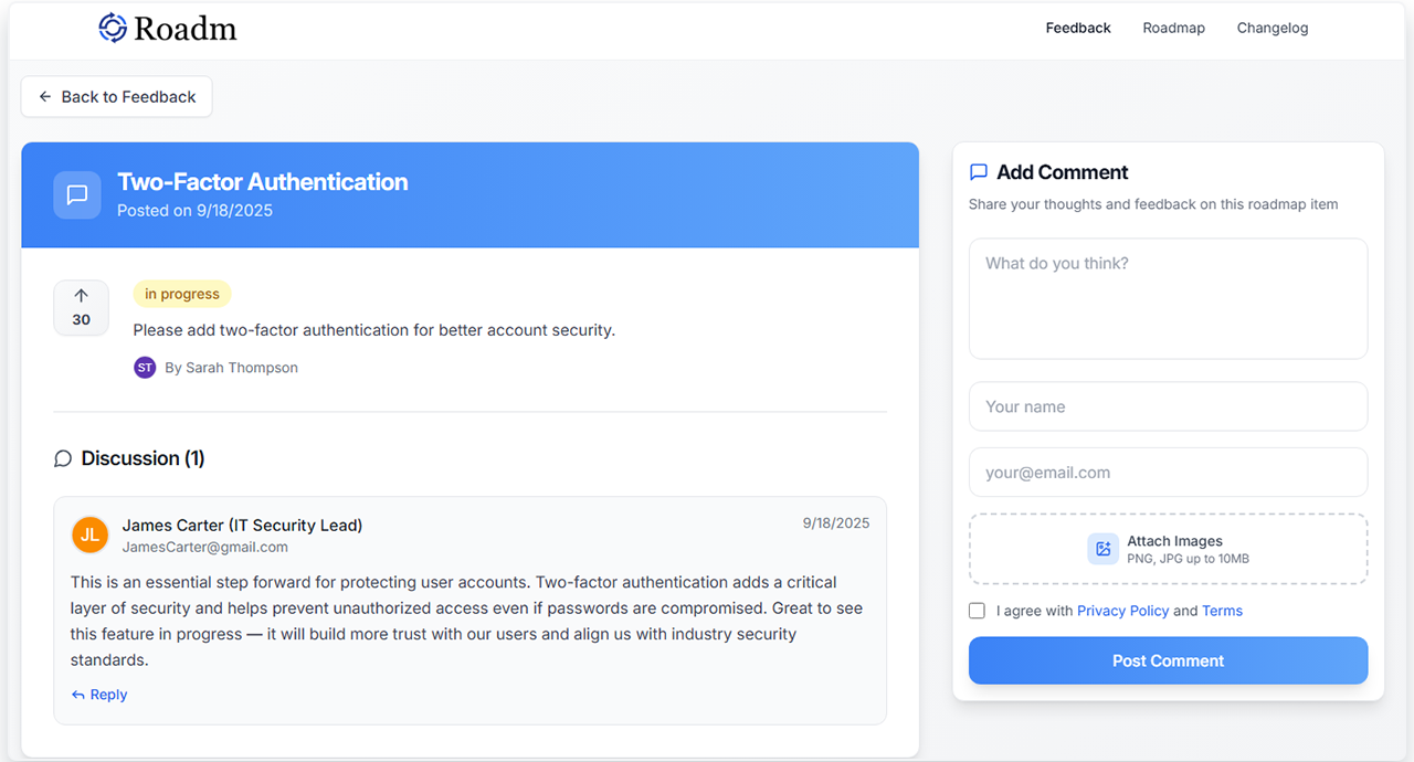 Web Live Inbox Interface