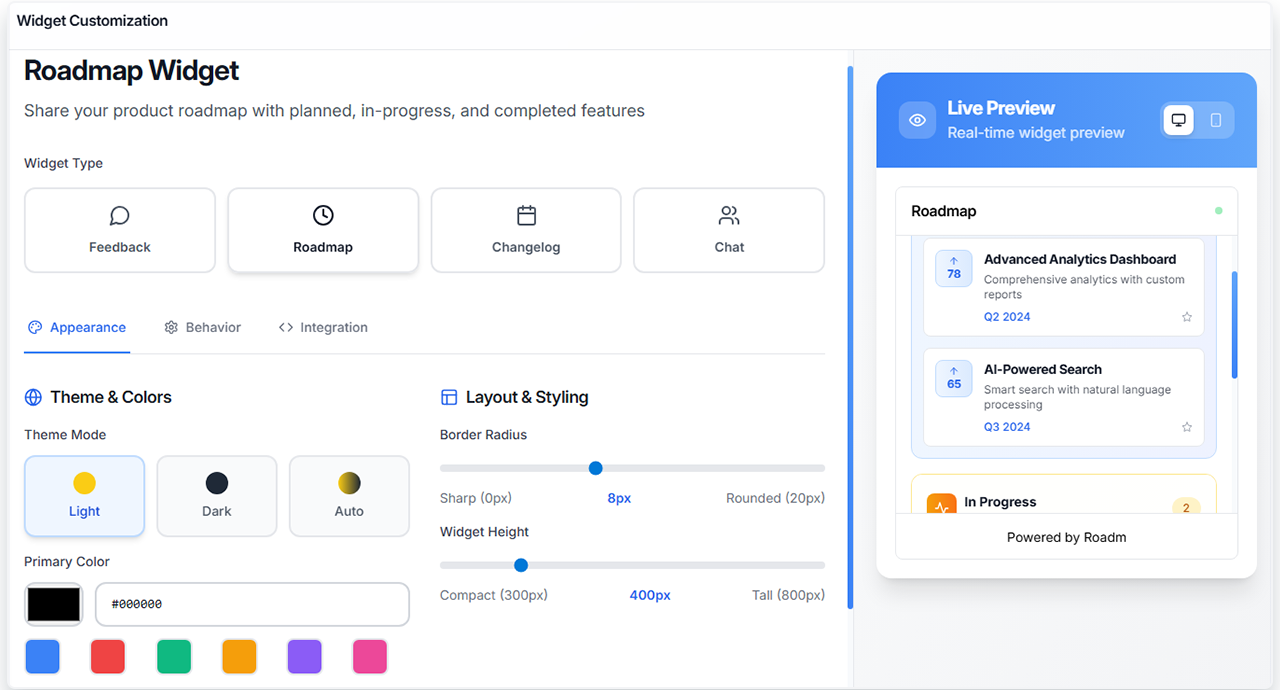 Integrations & Customization Interface
